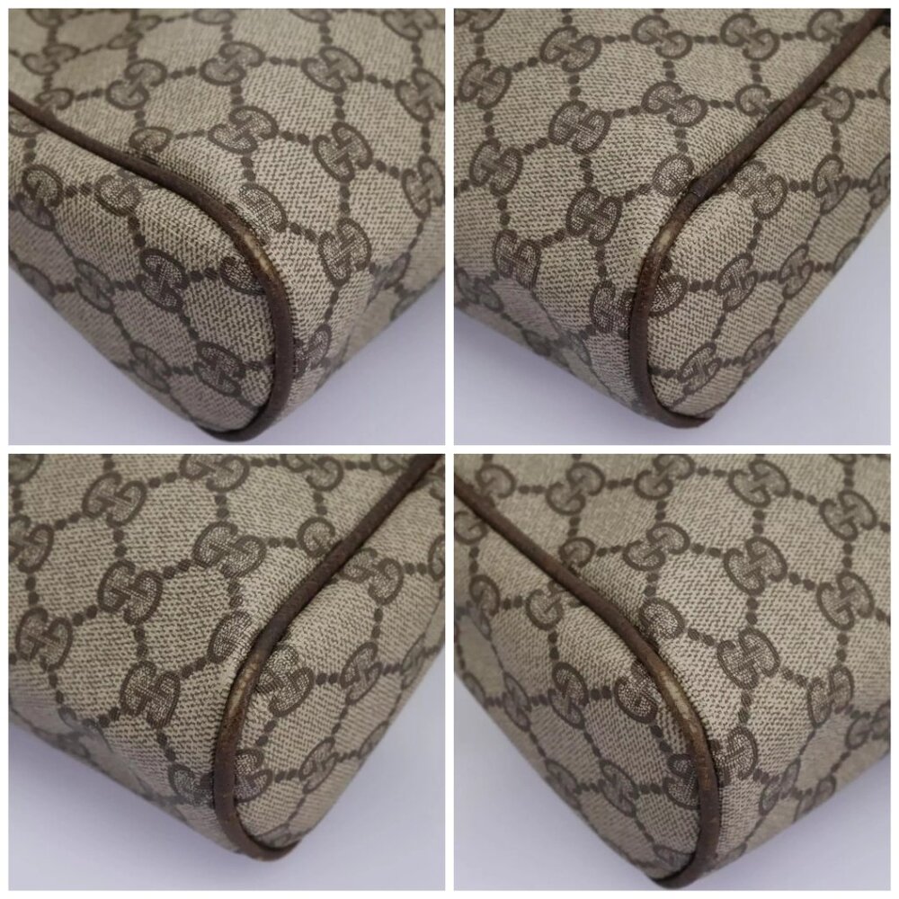 GUCCI GG Supreme Web Sherry Line Clutch Bag PVC Beige Red Green Auth - Picture 16 of 16